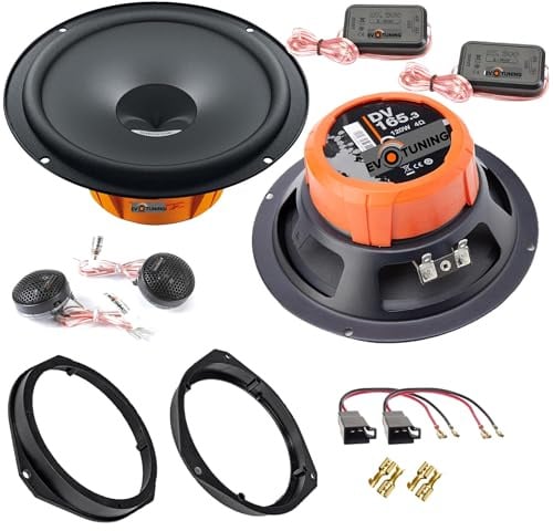 EvoTuning Kit Casse Altoparlanti per Alfa Romeo Giulietta dal 2010 Anteriori o Posteriori compatibile con Hertz DSK 165.3 Set 2 Woofer +2 Tweeter +2 Anelli 2 Connettori (No Plug and Play)