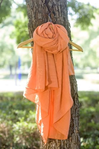 CHENWEIHAI Écharpe Foulard Femme Foulards Solides en Mélange De Coton pour Dames Écharpe Hijab en Coton (Jaune)