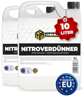MRM Chemicals Nitroverdünner – Leistungsstarke Nitroverdünnung für Farben & Lacke | Zum Verdünnen & Reinigen von Werkzeugen | 2 × 5 L (10 L) | Profi-Qualität