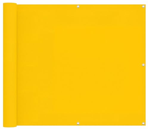 vidaXL Balkonsichtschutz Gelb 100 x 700 cm Oxford-Stoff, Balkonschattierungslösung, moderner gestreifter Schirm, UV-beständig, wasserfest, idealer Sonnenschutz für Außenbereiche