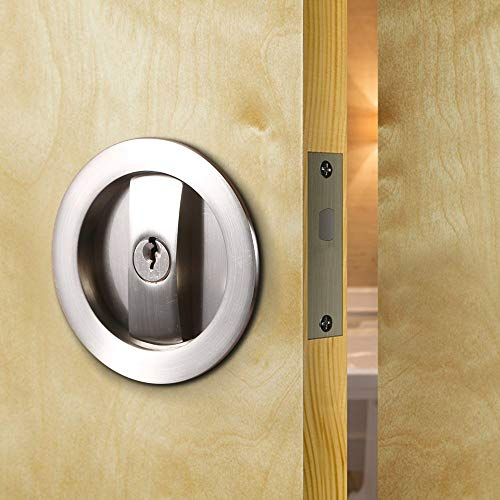 ccjh Invisible granero madera puerta corredera puerta taza mango Hardware de cerradura con llaves