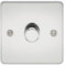 Knightsbridge Flat Plate 1G 2 Way 40-400W Dimmer - Polished Chrome