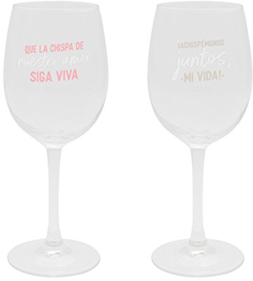 Mr Wonderful Woa08920Es Set De 2 Copas De Vino Para Brindar (Y Lo Que Surja), Multicolor, 360 Mililitros.