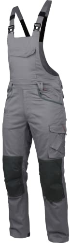 WÜRTH MODYF Arbeitslatzhose Stretch X - professionelle Arbeitshose für Herren - Latzhose mit Reißverschluss - in der Größe 66 in Grau
