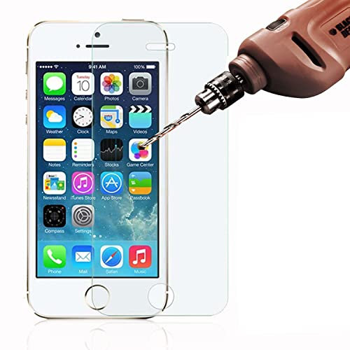 TheMax Tempered Glass iPhone 5C/ 5/ 5s/ SE 2016 Screen Protector Premium Shatterproof Anti-Shatter Clear HD Film for iPhone 5C