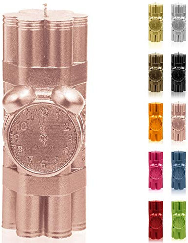 Candellana Fatto a Mano Dynamite Candela regalo - Divertente - Candela Decorativa - Arredo casa - Regali per Amici - Stoppino di Cotone - Tempo di Combustione 35h - Rose Gold Candela