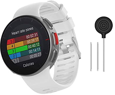 Huwokxix Correa Compatible con Polar Vantage V,Ajustable Silicona Deportiva Band Repuesto Pulsera para Polar Vantage V (Blanco)