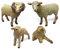 JOKFEICE Tierfiguren 4 Stück Kunststoff Schaf Familie Tiere Action Modell Wissenschaftsprojekt, Lernspielzeug, Geburtstagsgeschenk, Kuchenaufsatz für Kinder