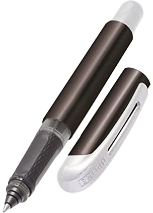 ONLINE Tintenpatronen-Rollerball College Metallic Black, Rollerball für Rechtshänder & Linkshänder, ergonomisches Griffstück, hochwertiger Roller-Ball, Standard-Tintenpatronen, inkl. Kombipatrone blau