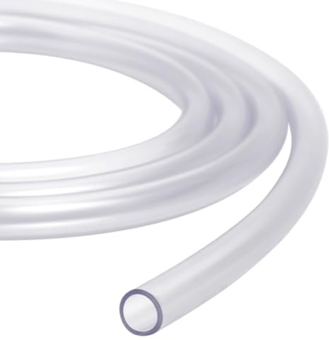 2 m / 6.5 ft of 8 mm Clear PVC Food Grade Hose - Flexible Non-Toxic Hose Pipe for Drinking Water, Aquarium Air Line, Fish Tank, Pond Pump - 2-Layer Transparent Soft PVC Tubing - Temp: -25°C to +60°C