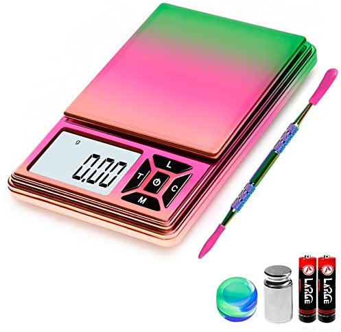 GRAM PRES Digitale Taschenwaage 300g/0,01g Genauigkeit | kleine Schmuckmünzen-Pulverwaage Digital Gramm und Oz mit 50g Cal Gewichten, digitale Grammwaage