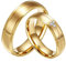 Dsnyu Trauringe Partnerringe Eheringe, Partnerringe Gold Edelstahl 6MM Breite Runden Zirkonia Poliert Eheringe Gold PaarpreisDamen Gr. 57 (18.1) & Herren Gr. 62 (19.7)