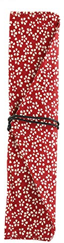 Ensemble de Couverts en Bois Réutilisables, Ensemble de Couteaux à Fourchette en Bois Naturel, Kit de Vaisselle de Japonais, Couverts de Camping, Sac de Rangement Bleu(#2 Red Storage Bag)