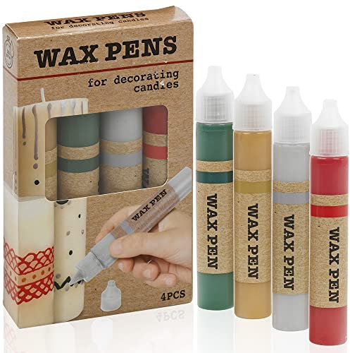 4 x Liquid Wax Assorted Colour Candle Decorating Christmas Party Crafts Pens