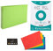Classeur Pour Fiches + 100 Fiches Bristol A5 Quadrillées Perforées + 4 Intercalaires + 1 Index Adhésif Blumie (Vert Pomme)