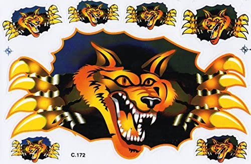 1 Bogen - Wolf Werwolf Bissig Sticker Motorsport Motocross Auto Roller Tuning Aufkleber Folie 1 Blatt 270 mm x 180 mm wetterfest oder auch für Modellbau