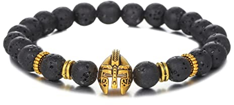 JIJIBA Domineering Herren Vulkanstein Perlenarmband Zirkon Geflochtenes Yoga-Armband Freund Geschenk