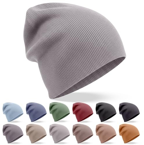 yanopurna Kaschmir Mütze – aus 100% Kaschmirwolle, Cashmere Beanie handgewebt aus Nepal, Unisex, Handwäsche, Grau