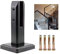 KMERCE Abrazadera de Vidrio de Piscina, Poste Cristal Barandillas de Acero Inoxidable 304, Poste de Balaustrada Vidrio, Escalera Vidrio exterior, Barandilla de Balcón, Soporte Cristal H200MM-Negro