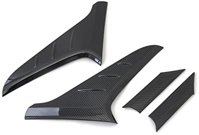 Auto Heckspoiler Flügel Für Hyundai Für Kona Für Kauai 2017-2021 2022 Hinten Fenster Seite Spoiler Flügel Abdeckung Trim Dekoration Aufkleber Auto Styling (Color : Carbon Texture)