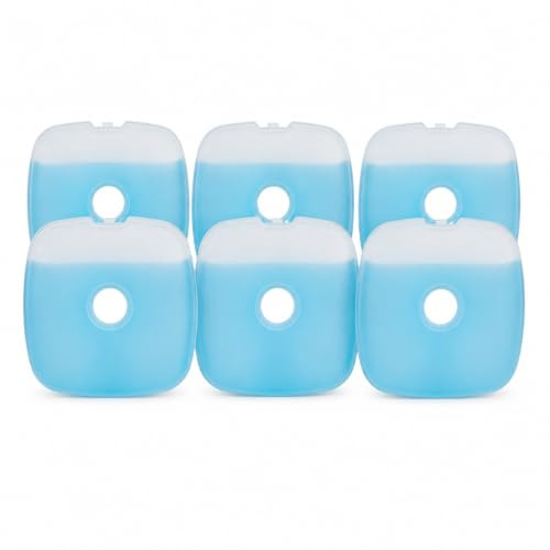 1ABOVE Freezer Blocks 6 Pack — Reusable Ice Packs with Easy-Grip Finger Hole for Cool Bags, Lunch Boxes, Camping & Picnic — Long Lasting BPA-Free Ice Blocks for Coolers