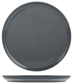 H&H Stockholm Lot de 12 assiettes à fruits, Stoneware, gris, 22 cm