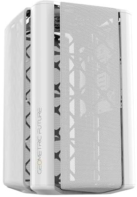 Geometric Future M2 The ARK Mesh Weißer, mATX/Mini-ITX-Gaming-Gehäuse, Kristallbeschichtungl, Typ-C-Hub, 360-Grad-Kühler, GEO-M2-MW