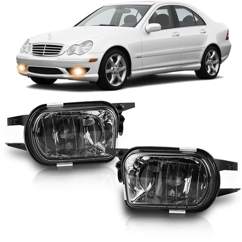 AutoBeeDen Nebelscheinwerfer für Mercedes Benz W203 S203 CL203 C209 A209 C215 R171, C Klasse Sportcoupe CLC Klasse CLK Klasse S Klasse Coupe CL Klasse SLK, 05/2000-12/2011 (Schwarz)