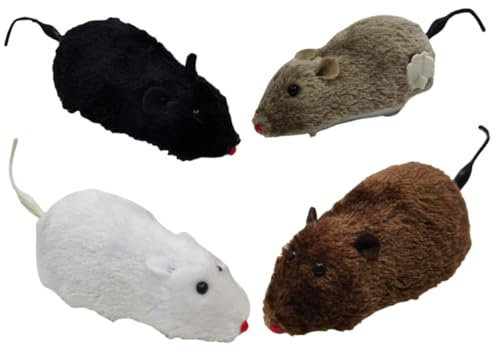 DOITOOL 4stücke Aufziehspielzeug Für Katzen Lebensechte Mäuse Interaktive Katzenspielzeuge Für Spaß Und Bewegung Sicher Aus Strapazierfähigem Und Fördert Die Jagdinstinkte