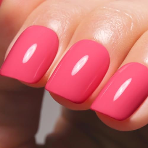 Imtiti Smalto per unghie gel, 1Pz 15ml colore rosa brillante Smalto per unghie gel Soak Off LED Smalto per unghie gel Nail Art Design Manicure Salon DIY at Home