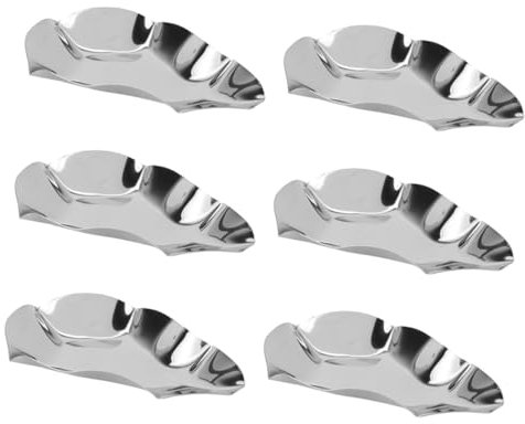 PRETYZOOM 6 Pezzi Di Conchiglie Per Ostriche in Acciaio Inossidabile Piatti Per Salse Multiuso Riutilizzabili Facili Da Pulire