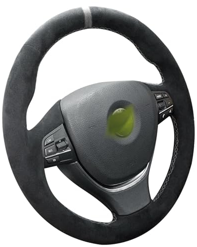 WQKRBMGU Handgenähte Alcantara-Lenkradhülle, kompatibel mit BMW 5, 6, 7er-Serie, M5, F10, F11, F07, F12, F13, F06, F01, F02