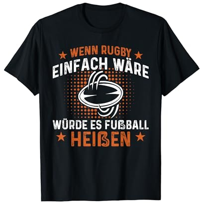 Herren Rugbyspieler Geschenke Rugby Spieler Lustiges Wenn Rugby Einfach Wäre Es Fußball T-Shirt Schwarz U-Ausschnitt Klein Rugby T-Shirt Herren Rugby Sport Design