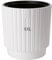 Pot de fleurs rond avec insert amovible avec rainures modernes (blanc, taille XXL - 40 cm)