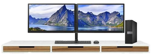 Dual Monitor Trading Setup - Optiplex 7050 SFF PC - Intel Core i7 7th Gen, 16GB DDR4 RAM, 1TB SSD With 2 x 23 Matching HD 1080p Monitors, Dual Arm Stand, Wired Keyboard & Mouse Set (Renewed)