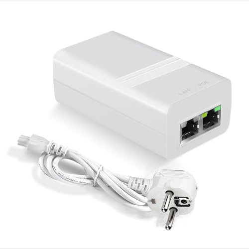 PROCET Gigabit PoE Injektor 15,4W oder 30W 36V-52V DC IEEE802.3af/at-Standard Konformität Injector Netzteiladapter für eero PoE 6, UniFi U6 Mesh Pro, U7 Pro, G5 Pro IP-Kamera, PoE Wireless AP