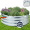DELUKE® Hochbeet für Garten RUND - Verzinkter Stahl Wetterfest | Hochbeet Metall rund Bausatz Pflanzenbeet Blumenbeet Gartenbeet Kräuterbeet für Garten Gemüsebeet | Silber, 91,5x91,5x30,5cm