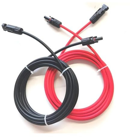 UOUOBEAR 1 Paire de câbles d'extension solaires à Double extrémité Rouge et Noir avec connecteur 2-10 mètres 4 mm2/6 mm2 câble de Panneau Solaire, Fil photovoltaïque(1Pair 10m 393.7 inch,12 AWG-4mm2)