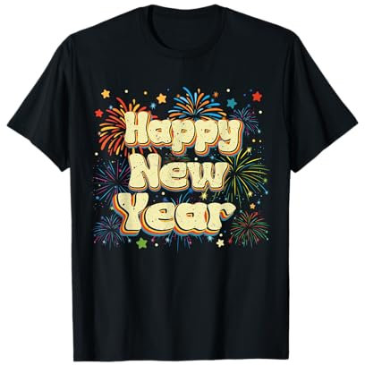 Vintage Happy New Year 2025 Feux d'artifice du Nouvel An T-Shirt