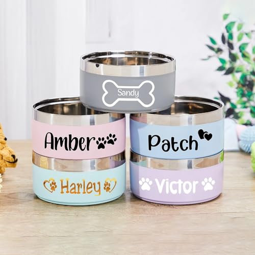 Hainadian Bol personnalisé pour animal de compagnie avec nom, bol de nourriture pour chien, bol d'eau pour chien, petits et grands bols pour animal de compagnie, bol personnalisé pour chien (14 cm)