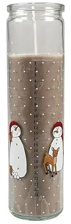 Det Gamle Apotek 1 dänische Kalenderkerze 1-24 im Schneemann, H 21 cm, weiß