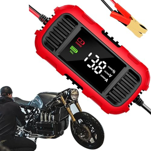 Chargeur d'entretien pour moto, chargeur de batterie de moto | Chargeur d'entretien automobile 12 V - Chargeur d'entretien pour moto, chargeur de batterie de voiture intelligent avec affichage numériq
