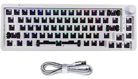 Csnbfiop LK67/KF068 Mechanical Keyboard Kits Cord Backlit Hot Swappable Gaming Keyboard For Replacement