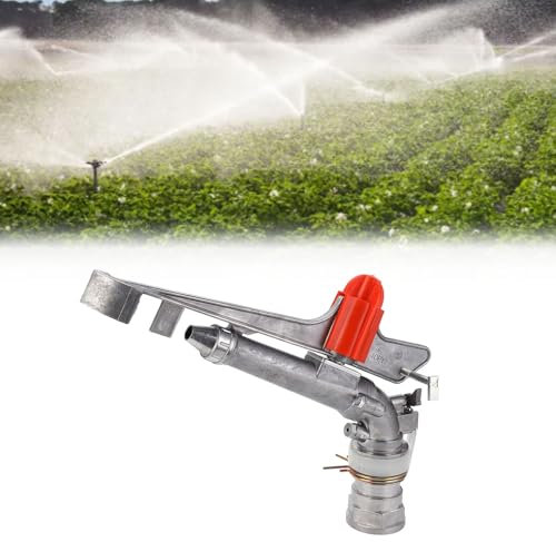 Aspersor de Riego Agrícola de 2 Pulgadas, Aspersores de Césped Giratorios de 360° para Patio, Pistola Rociadora de Riego con ángulo Ajustable, Rosca Hembra DN50
