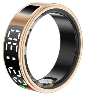 Hoorawwi Fitness Smart Ring for iPhone 16 15 14 13 12 11 Pro Max with Heart Rate and Blood Oxygen Monitor - Gold #10
