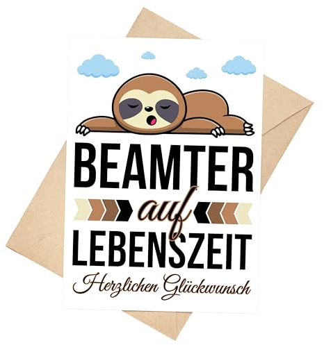 Palanemo Beamter auf Lebenszeit Karte Geschenk Glückwunschkarte Lustig Verbeamtung DIN A6