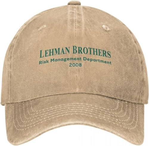 IEOGHWXY Baseballkappe Snapback Sonnenhut Lehman Brothers Risk Management Trucker Mütze Outfits Vintage Distressed Denim Casquette Dad Mütze für Männer und Frauen verstellbar Geburtstagsgeschenk