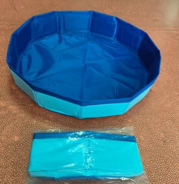 Foldable Dog Pool,Dog Paddling Pool,Puppy Cat Bathing Tub,Pet Kids Bath Pool,For Pets Children in Garden Beach Backyard,50 * 50 * 10cm,Blue