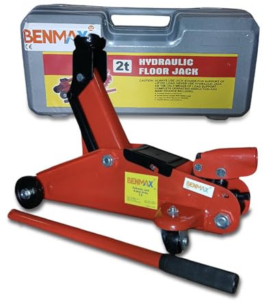 Benmax® Hydraulischer Rangierwagenheber, Tragkraft bis 2t, 135-342 mm, Rangierheber für Auto und Kleintransporter, Wagenheber für Haus und Werkstatt, gefertigt aus Qualitätsstahl mit Koffer