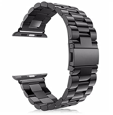 LPMPCZKZGF Correa de acero inoxidable Compatible for Apple Watch 7 SE 6 5 4 40mm 44mm 41mm banda de 45 mm Pulsera de enlace de metal compatible for iWatch 3 42mm 38mm Accesorios Watch strap(B,For 38mm